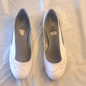 Puma white slip on shoes size 9